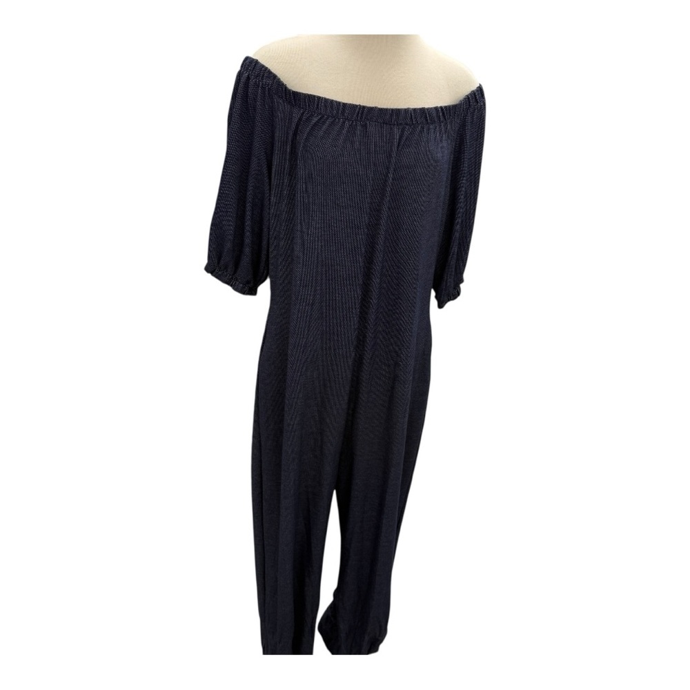 Elegant Off-Shoulder Navy Jumpsuit| NWT